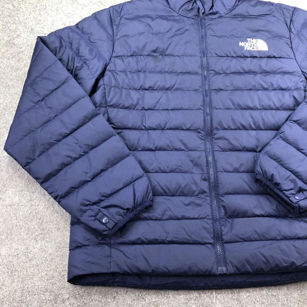 The North Face Jacket Mens Large Blue Puffer Full Zip Insulated Outdoor Warm